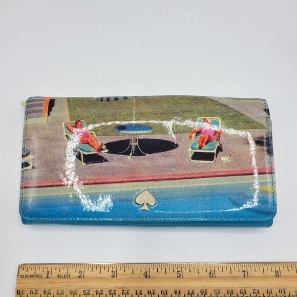 Kate Spade Poolside Wish You We’re Here Dive In Wallet Poolside Print *READ* - Picture 13 of 13
